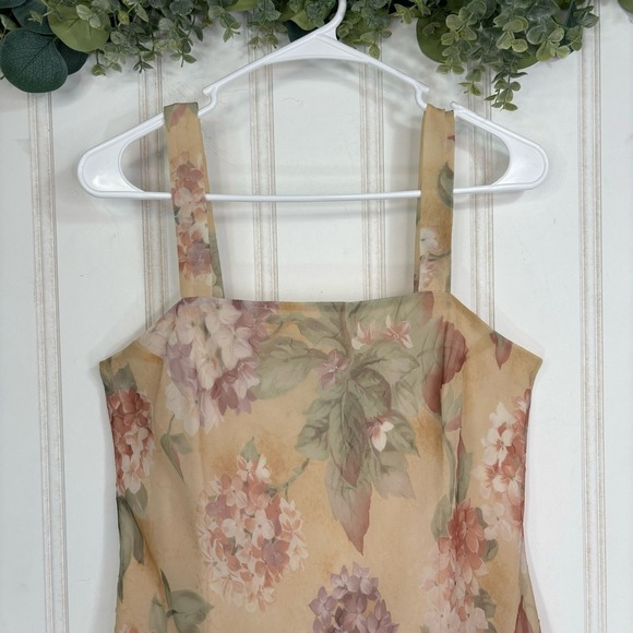 Vintage Sheer Floral 2 Piece Set Dress Cardigan Cottagecore Y2K Fairy size 10 - Picture 7 of 14